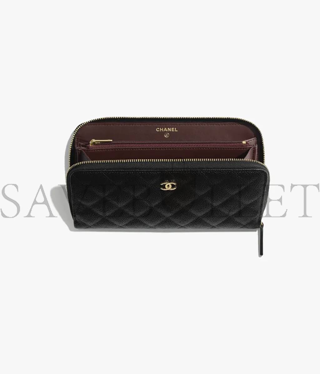 Ch*el classic long flap wallet gold hardware ap0241 y33352 nj523 (19.5*10.5*3cm)